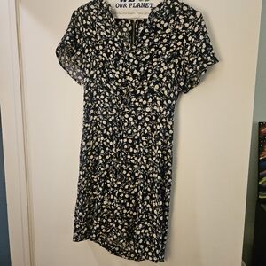 Xhilaration Blue Floral 90s Inspired Dress Size M